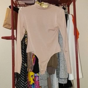 MISSGUIDED nude turtleneck onesie